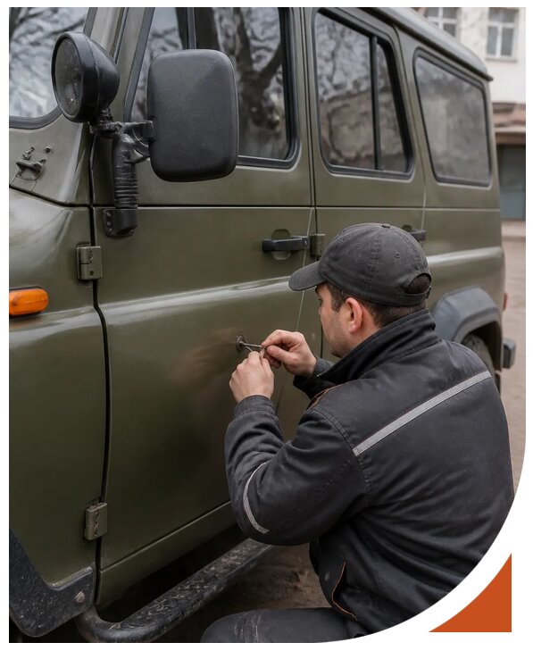Профессиональное вскрытие автомобиля УАЗ без повреждений в Тихвине
